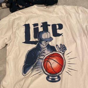 white miller lite tee